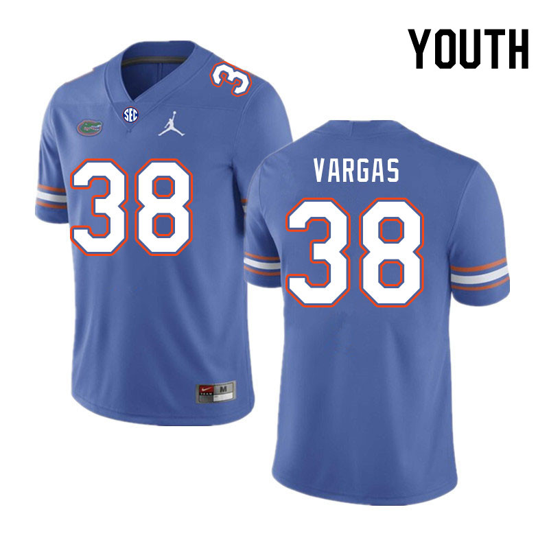 Youth #38 Sebastian Vargas Florida Gators College Football Jerseys Stitched-Royal